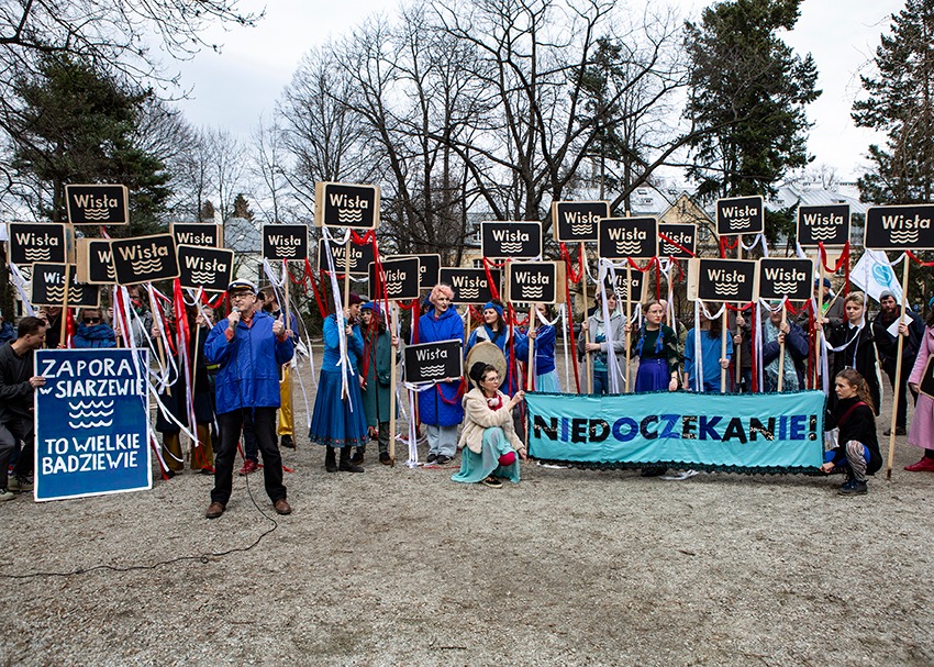 Protest against Siarzewo dam in Warsaw 14th March 2023. (c) Małgorzata Kaznowska-Filipek